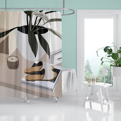 Nordic Wind Apstraktna umjetnost Boho zavjesa za tuširanje Vodootporna poliesterska zavjesa za kupaonicu Morandi Color Block Zavjese za uređenje kupaonice