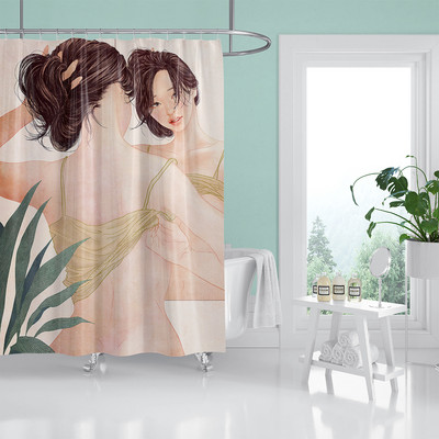 Nordic Wind Apstraktna umjetnost Boho zavjesa za tuširanje Vodootporna poliesterska zavjesa za kupaonicu Morandi Color Block Zavjese za uređenje kupaonice