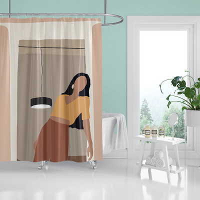 Nordic Wind Apstraktna umjetnost Boho zavjesa za tuširanje Vodootporna poliesterska zavjesa za kupaonicu Morandi Color Block Zavjese za uređenje kupaonice