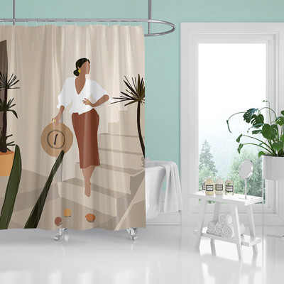 Nordic Wind Apstraktna umjetnost Boho zavjesa za tuširanje Vodootporna poliesterska zavjesa za kupaonicu Morandi Color Block Zavjese za uređenje kupaonice