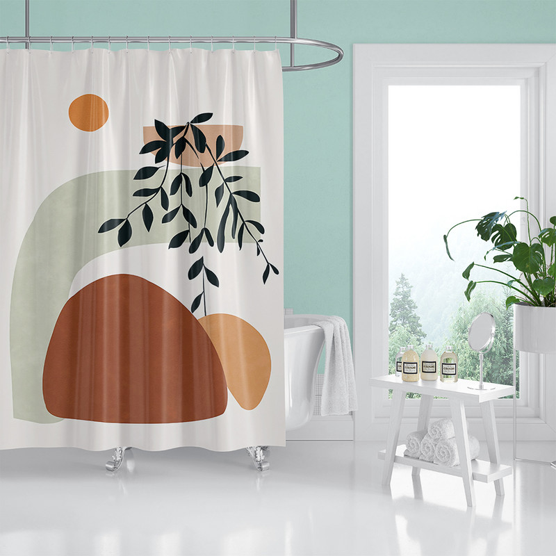 Nordic Wind Apstraktna umjetnost Boho zavjesa za tuširanje Vodootporna poliesterska zavjesa za kupaonicu Morandi Color Block Zavjese za uređenje kupaonice