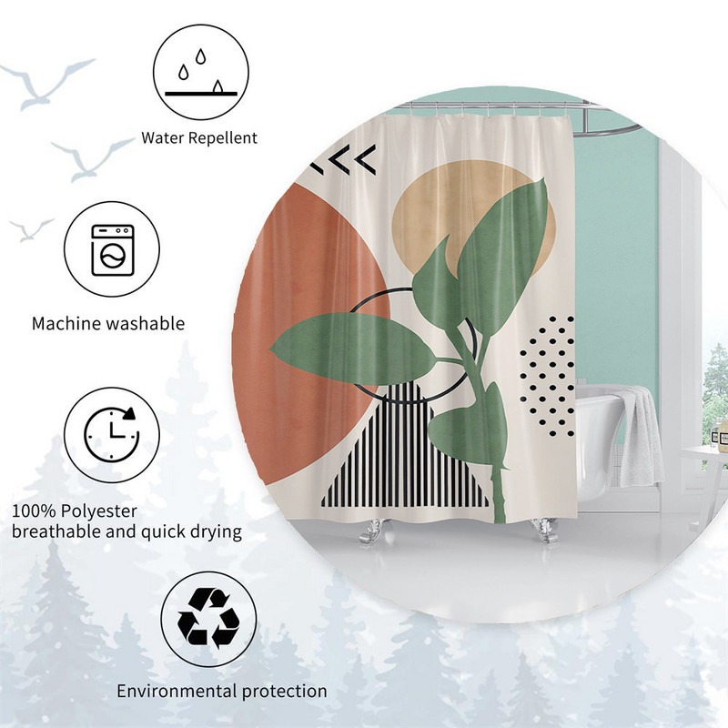 Nordic Wind Apstraktna umjetnost Boho zavjesa za tuširanje Vodootporna poliesterska zavjesa za kupaonicu Morandi Color Block Zavjese za uređenje kupaonice