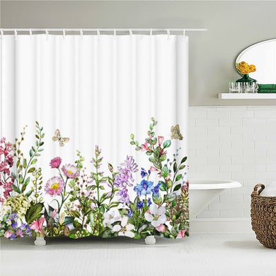 Prekrasna leptir cvijeće Zavjesa za tuširanje Kupaonski ekran Dekoracija Velike 240X180 Zavjese za tuširanje Vodootporna periva tkanina