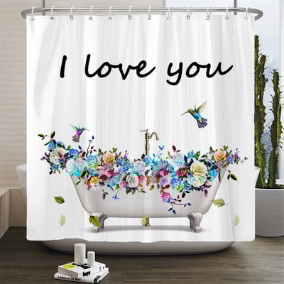 Prekrasna leptir cvijeće Zavjesa za tuširanje Kupaonski ekran Dekoracija Velike 240X180 Zavjese za tuširanje Vodootporna periva tkanina