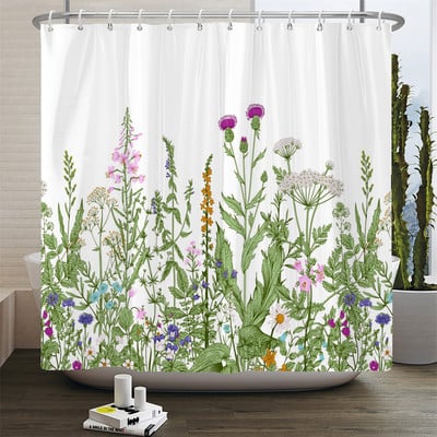 Prekrasna leptir cvijeće Zavjesa za tuširanje Kupaonski ekran Dekoracija Velike 240X180 Zavjese za tuširanje Vodootporna periva tkanina