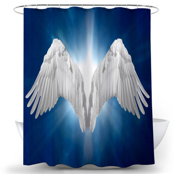Angel Wing Σετ κουρτινών μπάνιου από πολυεστερικό ύφασμα που πλένεται στο πλυντήριο Κουρτίνες τοίχου φόντου για διακόσμηση σπιτιού μπάνιου Κουρτίνα μπάνιου