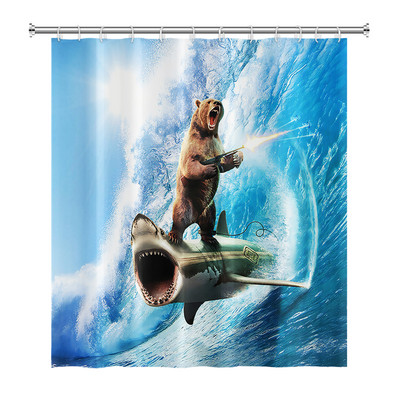 Smiješne zavjese za tuš Kupaonska zavjesa s kukama Dekor vodootporna mačka pas 3d zavjesa za tuširanje kreativne osobnosti