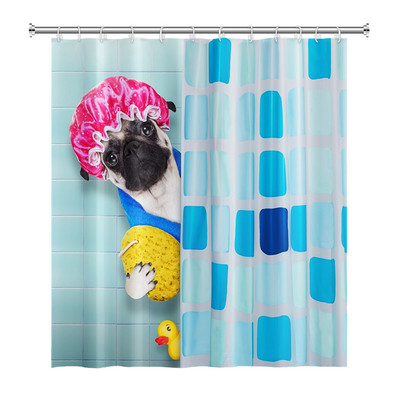 Smiješne zavjese za tuš Kupaonska zavjesa s kukama Dekor vodootporna mačka pas 3d zavjesa za tuširanje kreativne osobnosti
