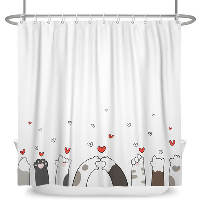 Smiješne zavjese za tuš Kupaonska zavjesa s kukama Dekor vodootporna mačka pas 3d zavjesa za tuširanje kreativne osobnosti