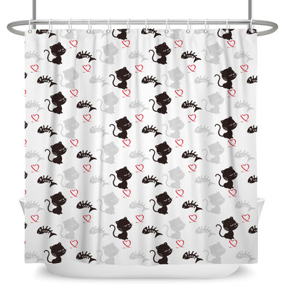 Smiješne zavjese za tuš Kupaonska zavjesa s kukama Dekor vodootporna mačka pas 3d zavjesa za tuširanje kreativne osobnosti