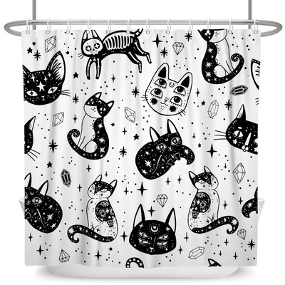 Smiješne zavjese za tuš Kupaonska zavjesa s kukama Dekor vodootporna mačka pas 3d zavjesa za tuširanje kreativne osobnosti