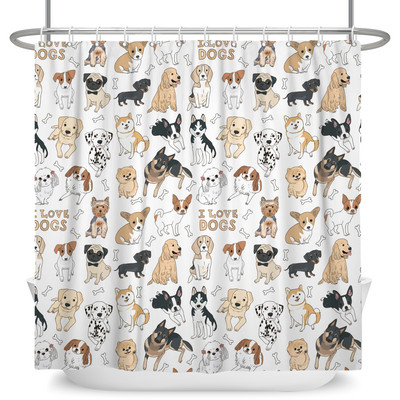 Smiješne zavjese za tuš Kupaonska zavjesa s kukama Dekor vodootporna mačka pas 3d zavjesa za tuširanje kreativne osobnosti