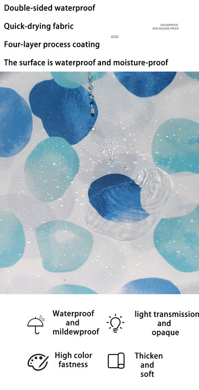 Plave latice cvijeta Kupaonske zavjese Plava ruža Listovi WC Poliester Vodootporna tkanina Pregradna zavjesa+Kuke Uređenje doma za kupaonicu