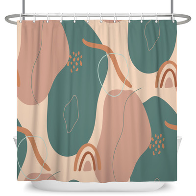 Nordic Wind Apstraktna umjetnost Boho zavjesa za tuširanje Vodootporna poliesterska zavjesa za kupaonicu Morandi Color Block Zavjese za uređenje kupaonice