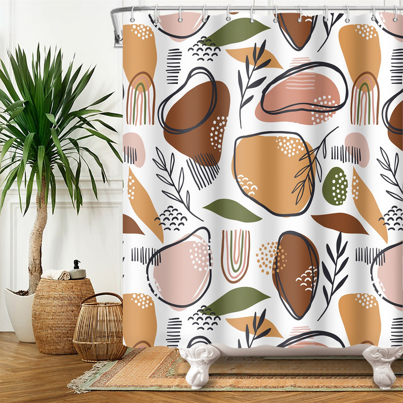 Nordic Wind Apstraktna umjetnost Boho zavjesa za tuširanje Vodootporna poliesterska zavjesa za kupaonicu Morandi Color Block Zavjese za uređenje kupaonice