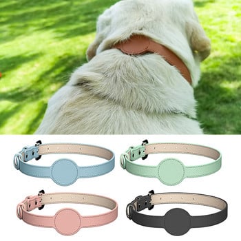 За Airtag Pet Collar Leather Anti-lost Collar For Apple Airtags Location Tracker Защитен калъф за AirTag Регулируем дизайн