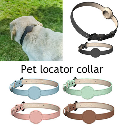 За Airtag Pet Collar Leather Anti-lost Collar For Apple Airtags Location Tracker Защитен калъф за AirTag Регулируем дизайн