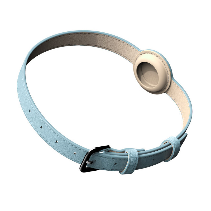 Airtag mājdzīvnieku apkaklei Ādas pretnozaudēšanas apkakle Apple Airtagiem Atrašanās vietas izsekotāja aizsargmaciņa AirTag Regulējams dizains