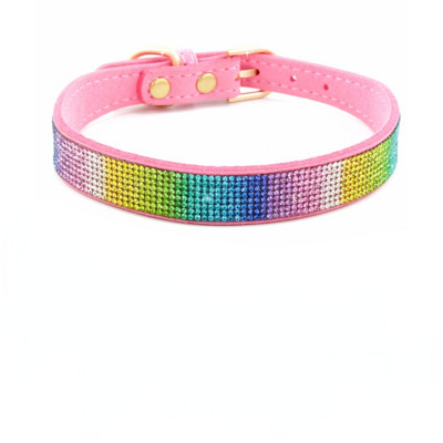 Mekana podesiva antilop kožna ogrlica za štene sa vještačkim dijamantima Mačka, kućni ljubimac, ružičasta ogrlica, odijelo, potrepštine za pse, ogrlica za štene