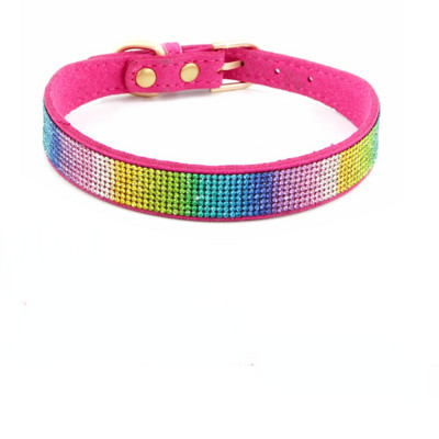 Mekana podesiva antilop kožna ogrlica za štene sa vještačkim dijamantima Mačka, kućni ljubimac, ružičasta ogrlica, odijelo, potrepštine za pse, ogrlica za štene