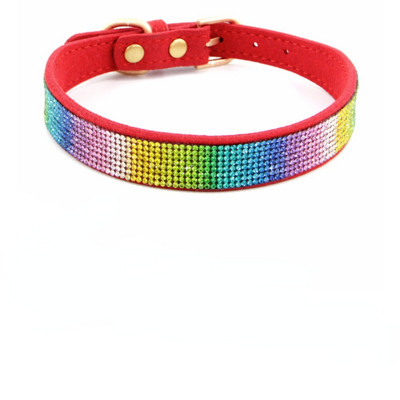 Mekana podesiva antilop kožna ogrlica za štene sa vještačkim dijamantima Mačka, kućni ljubimac, ružičasta ogrlica, odijelo, potrepštine za pse, ogrlica za štene