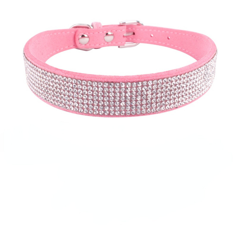 Mekana podesiva antilop kožna ogrlica za štene sa vještačkim dijamantima Mačka, kućni ljubimac, ružičasta ogrlica, odijelo, potrepštine za pse, ogrlica za štene