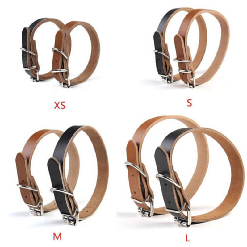 Nova kožna ogrlica za pse XS-L Povodac za kućne ljubimce Podesiva Krava Udoban pas za kućne ljubimce Mačka Ogrlica za štene Kopča oko vrata crna/smeđa