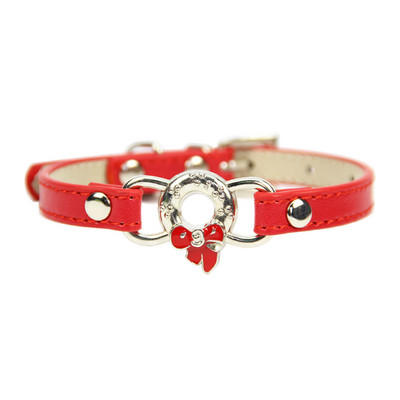 Personalizirana kožna ogrlica za male pse Slatka mašna s uzorkom Dekoracija Štene Remen Mačka Ogrlica Ogrlice za mačiće Dodaci za psa XXS/XS