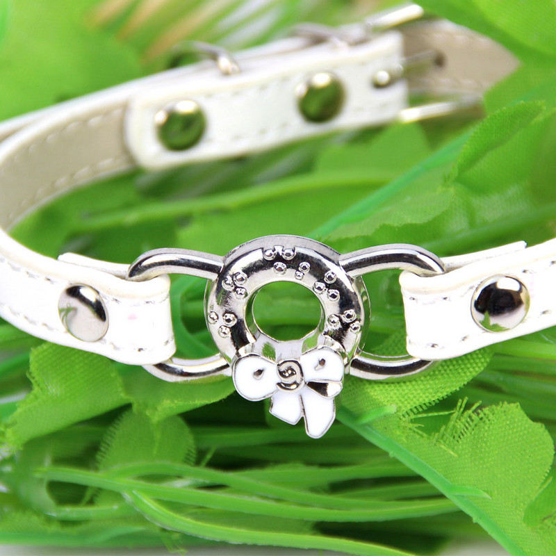 Personalizirana kožna ogrlica za male pse Slatka mašna s uzorkom Dekoracija Štene Remen Mačka Ogrlica Ogrlice za mačiće Dodaci za psa XXS/XS