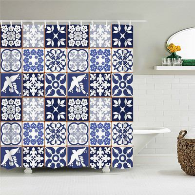 Boemske 3d kupaonske zavjese Indijske boho zavjese za tuširanje Vodootporna tkanina s 12 kukica Kućni dekor Perivi paravan za kadu