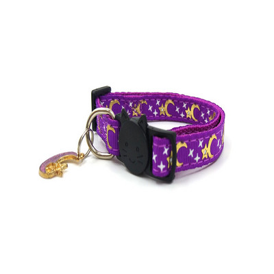 Svjetleća ogrlica za pse Moon Star Print Ogrlica za mačke Mačka s kopčom Ogrlica zvono Artikal Ogrlica za pse Mačka Personalizirani ošejnik za psa