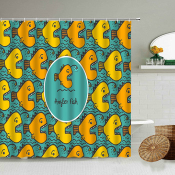 Κινούμενα σχέδια Κουρτίνες μπάνιου σε στυλ ζώων Little Yellow Duck Cute Animal κουρτίνα μπάνιου Παιδική οθόνη για αγόρι κορίτσι Αδιάβροχο μπάνιο