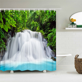 Природа Пейзаж Гора 3D отпечатана завеса за душ Водоустойчив плат Завеси за баня Полиестерни дървета Параван за вана Домашен декор