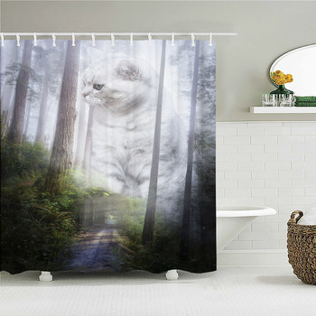 Nature Landscape Forest 3D εκτυπωμένη κουρτίνα μπάνιου Αδιάβροχο ύφασμα Κουρτίνες μπάνιου Πολυεστερικά δέντρα Οθόνη μπανιέρας Διακόσμηση σπιτιού