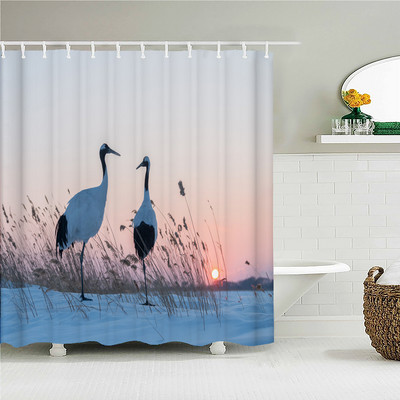 Priroda Pejzaž Šuma 3D tiskana zavjesa za tuširanje Vodootporna tkanina Kupaonske zavjese Poliestersko drveće Zaslon za kadu Kućni dekor