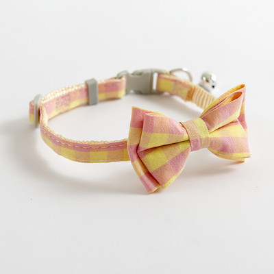 Ogrlica za kućne ljubimce Mačka i pas Podesiva karirana zvonasta prugasta mašna u britanskom stilu Odvojiva leptir mašna Najlonska ogrlica Oprema za kućne ljubimce