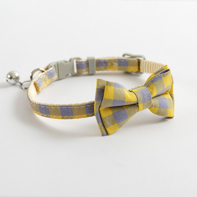 Ogrlica za kućne ljubimce Mačka i pas Podesiva karirana zvonasta prugasta mašna u britanskom stilu Odvojiva leptir mašna Najlonska ogrlica Oprema za kućne ljubimce