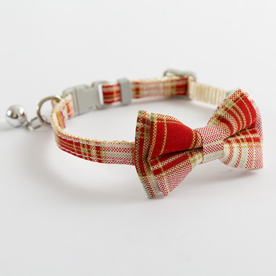 Ogrlica za kućne ljubimce Mačka i pas Podesiva karirana zvonasta prugasta mašna u britanskom stilu Odvojiva leptir mašna Najlonska ogrlica Oprema za kućne ljubimce