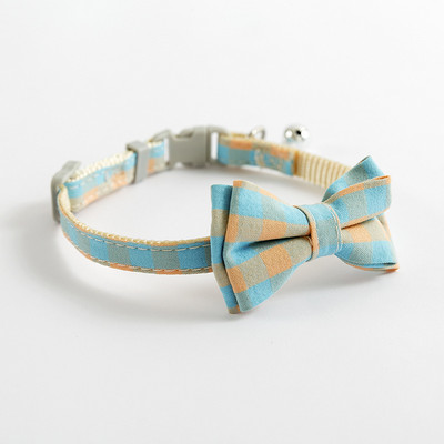 Ogrlica za kućne ljubimce Mačka i pas Podesiva karirana zvonasta prugasta mašna u britanskom stilu Odvojiva leptir mašna Najlonska ogrlica Oprema za kućne ljubimce