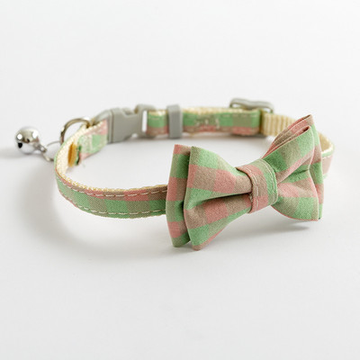 Ogrlica za kućne ljubimce Mačka i pas Podesiva karirana zvonasta prugasta mašna u britanskom stilu Odvojiva leptir mašna Najlonska ogrlica Oprema za kućne ljubimce