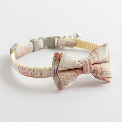 Ogrlica za kućne ljubimce Mačka i pas Podesiva karirana zvonasta prugasta mašna u britanskom stilu Odvojiva leptir mašna Najlonska ogrlica Oprema za kućne ljubimce