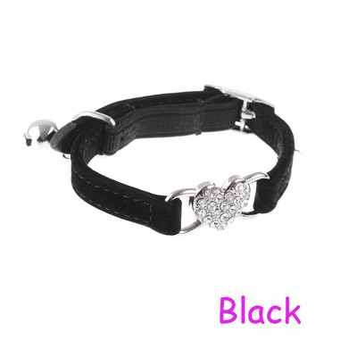 1 ΤΕΜ. Κουτάβι ελαστικό κουδούνι σε σχήμα καρδιάς με ρυθμιζόμενο σχήμα κατοικίδιου σκύλου για κολάρο κουταβιού με νάιλον κουκκίδες κολιέ για μαλακή αλυσίδα για το λαιμό για κατοικίδια γάτα Doggie