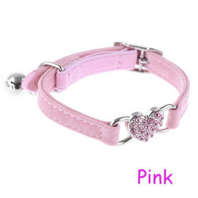 1 ΤΕΜ. Κουτάβι ελαστικό κουδούνι σε σχήμα καρδιάς με ρυθμιζόμενο σχήμα κατοικίδιου σκύλου για κολάρο κουταβιού με νάιλον κουκκίδες κολιέ για μαλακή αλυσίδα για το λαιμό για κατοικίδια γάτα Doggie