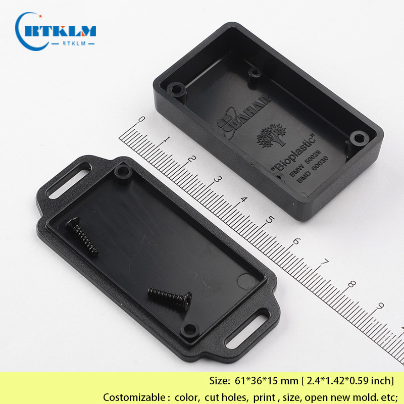 Zidna plastična razvodna kutija DIY PCB dizajn Kućište Elektroničko kućište Crne plastične kutije Kutija za male projekte 61*36*15 mm