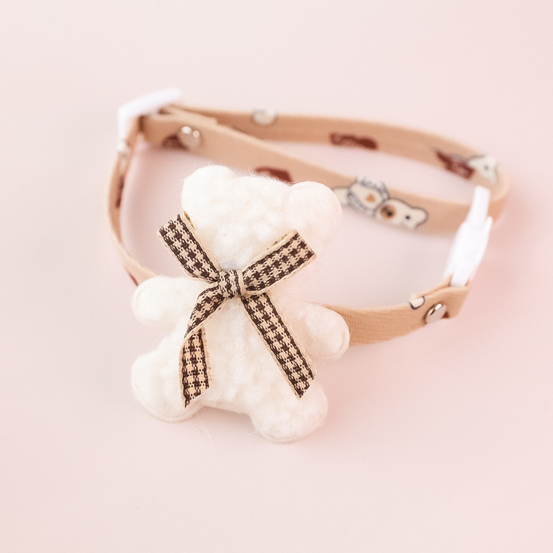 Originalni dizajn Pamučna mačka ogrlica za pse Medvjed/cvjetna leptir mašna Visokokvalitetna podesiva ogrlica za mače ljubimca Slatko štene Foto ogrlica