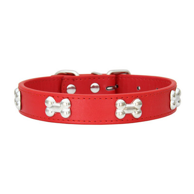 Accesorii pentru câini de companie din piele PU oase pentru animale de companie Colier Accesoriu Articole pentru animale de companie Guler pentru câini mici, mijlocii, Perro Chihuahua