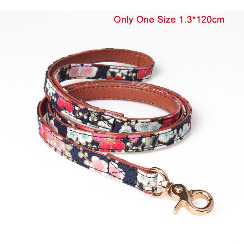 traka za šapu PU kožna ogrlica za pse s mašnom i cvjetnim printom Ogrlica s povodcem za male pse Bandana povodac za hodanje kućnih ljubimaca na otvorenom