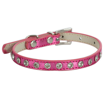Modna Pu kožna ogrlica za pse s dijamantima Potrepštine za male kućne ljubimce Ogrlica za štence Ružičasto ljubičasta Plavo zlatna Ogrlica za pse Chihuahua