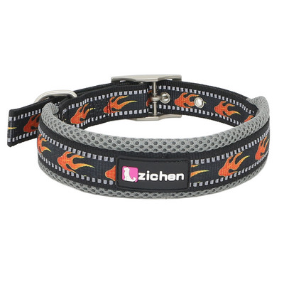 Suņu kakla siksna, atstarojoša, mīksta modes apdruka, regulējama mājdzīvnieku suņu kaklasiksna maziem vidēji lieliem suņu kaklasiksnas apmācības piederumi