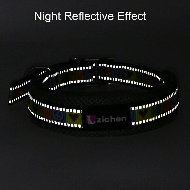 Suņu kakla siksna, atstarojoša, mīksta modes apdruka, regulējama mājdzīvnieku suņu kaklasiksna maziem vidēji lieliem suņu kaklasiksnas apmācības piederumi